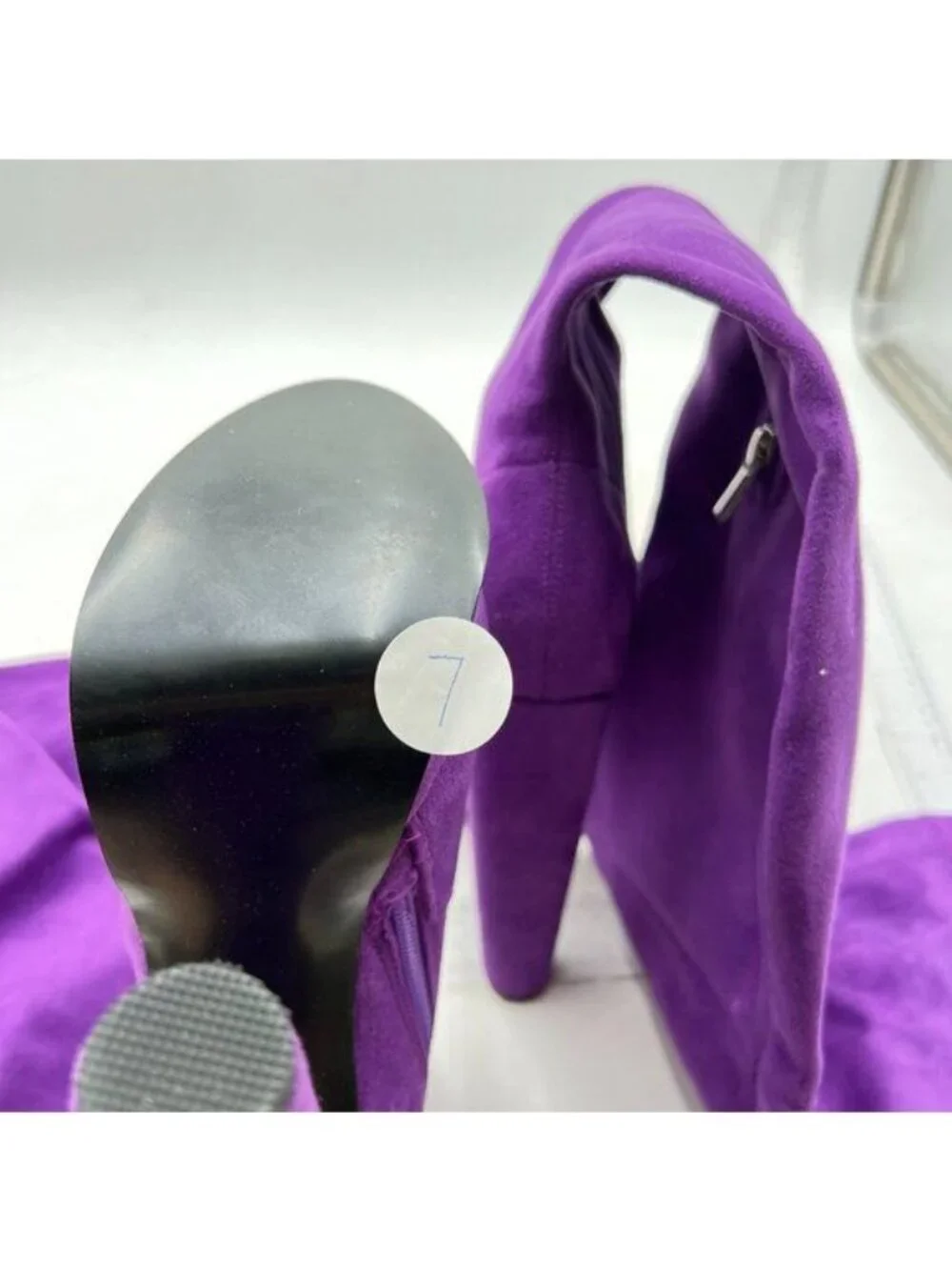 FSJ Sexy Thigh High Long Boots Over The Knee Platform Thick High Heel Purple